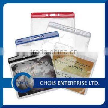 Vertical Color-Bar ID Card Holder with Slot/Chain Holes