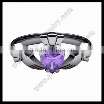 Custom Sapphire Claddagh Ring photo-3