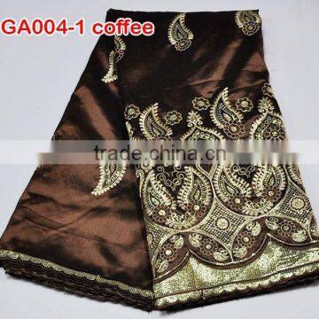 GA004-1 coffee newest women's embroidery African george wrapper fabric