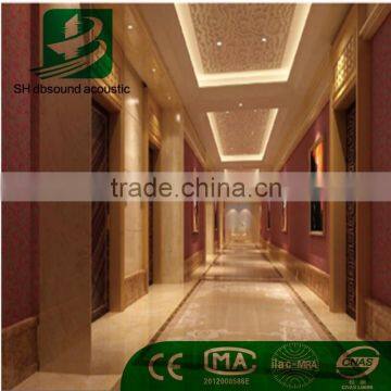 Polyester fibre fire resistant acoustic panel for club house wall and ceiling deco