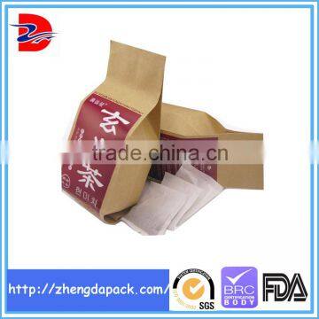 paper bag kraft side gusset seal plastic packaging fro cookie tea