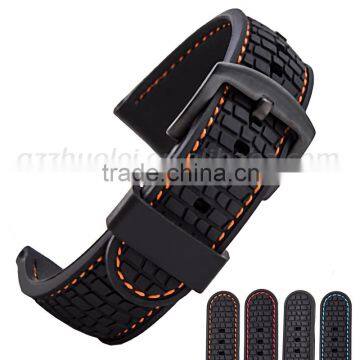 22mm black diver Rubber watch strap Wholesale 3PCS