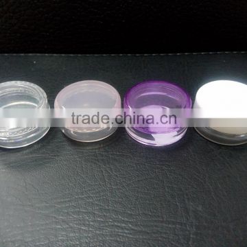 5g clear plastic PS cosmetics Jar with purple lid A-3