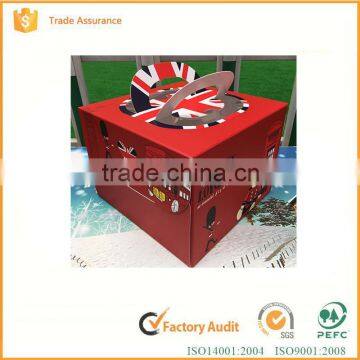 Wholesale beautiful individuality custom corrugated paper cake box with handle