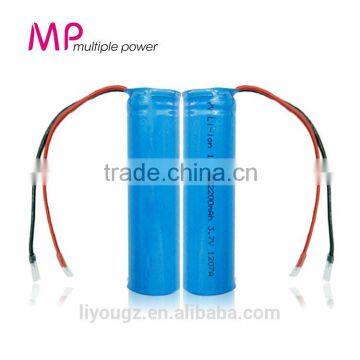 MP--18650 2200mAh 3.7V lithium ion rechargeable battery for connector