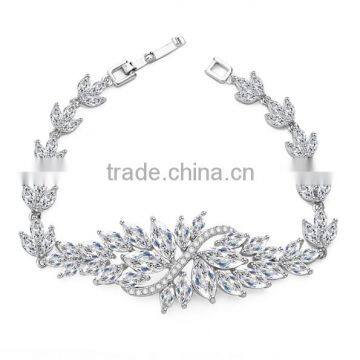 Elegant Style AAA+ Cubic Zircon Women Bridal Bracelet Jewelry for Women With Platinum Plating