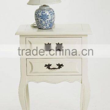 White Wooden Classic Bedroom Beside Table/Cabinet(DT-1053)