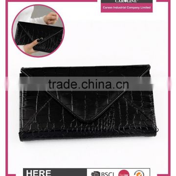 Excellent Futuristic crocodile pattern black purse