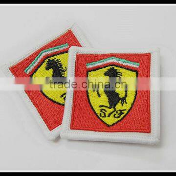 Famous logo with high quality woven badge with merrow border