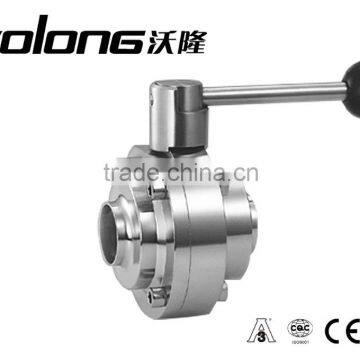 SS304/316L Hygenic/Sanitary welded butterfly valve factory for milk