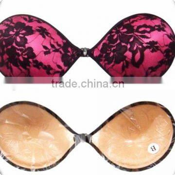 Sponge Lingerie For Curvy Women Cleavage Bras With Black Lace Cover