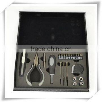 22PCS 2015 new Household hand mechanic Tool Kit mutifuctional tool set business promotional tool kit in leather case HW04036