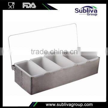 5 Compartment Stainless Steel Table Condiment Holder