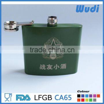 Rubber paint spray hip flask with custom logo HF450