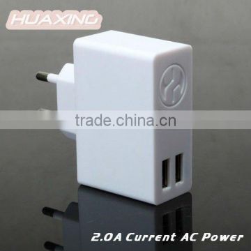 Two USB Mobile Travel Charger DC 5V/2A for iPhone iPad HTC BlackBerry Nokia Samsung Galaxy Sony Ericsson...