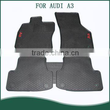 Black Rubber Front and Rear All Weather Floor Mat for Audi A3 (Set of 4)