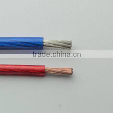 Transparent 4 AWG car audio cable