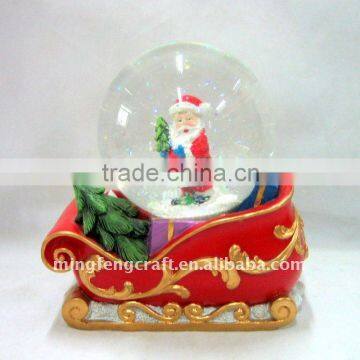 Polyresin santa claus with car water globe