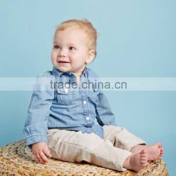 DB2272 dave bella 2015 autumn baby boys fashionable denim cotton baby tops baby shirts