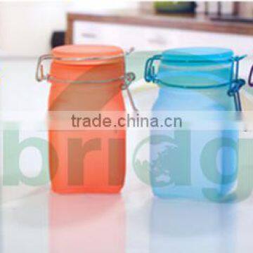 250ml glass salt pepper bottle with clip lid