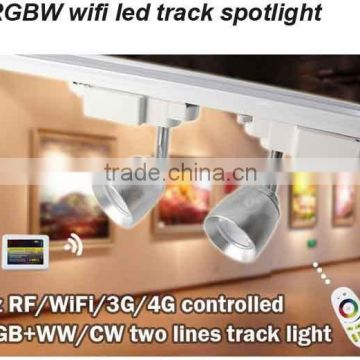 7W RGBW Led Track spotlight(Mi-light)+2.4GHZ Wireless remote+WIFI controller