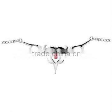 TRIBAL HEART No.1 Ruby Red Gem BACK Belly Chain