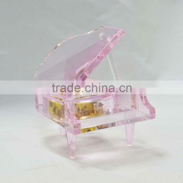 Romantic Pink Piano Crystal Music Box,Piano Gifts