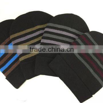 Cheap Knitted Pattern Stripe Pattern Beanie For Men