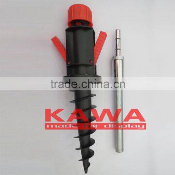 Ground screw drill for beach flag pole