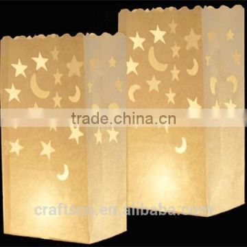 Wax led candle bag made of fire retardant paper