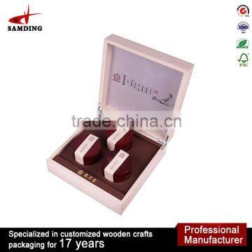 high end gloss printed custom design wood tea box packaging for gift