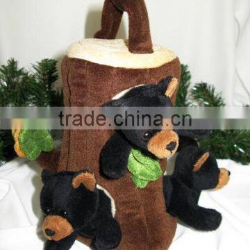 Woodland Animal Tree House Finger Puppet Set/ Tree Finger Puppet House