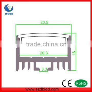 TSP044 U Shape LED Aluminum Extrustion With Heat Sink 16*23mm