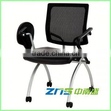 806-02 medium back side chair folding chairs with arms for visitor