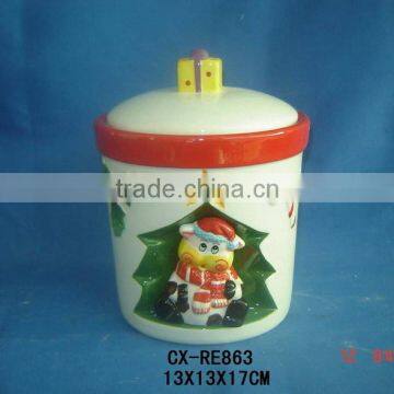 Ceramic candy pot for Christmas