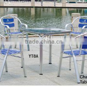 Cheap furniture good quality aluminum dining room set YC020A YT8A