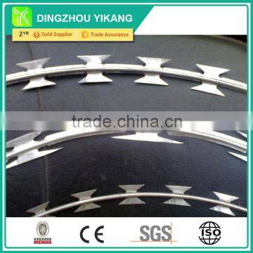 Single Coil Galvanized / PVC Coated Concertina Razor Wire Factory Price