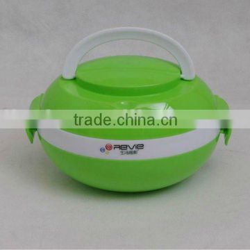 egg-shaped double layers plastic lunch box with handle