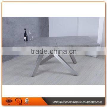 2016 Hot Sell 8 Seater Wood Dining Table Designs With Stainless Steel Legs