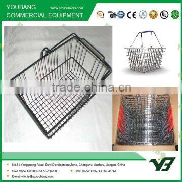 2015Most popular metal wire handle basket for supermarket