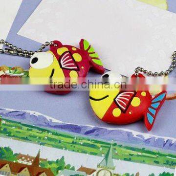 Cartoon Fish shape custom Soft PVC 3D key cap factory