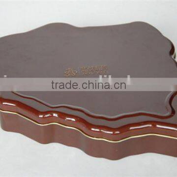 Leaf Shape Customized Promotion Chocolate Gift Box Custom Unique Shaped Chocolate Tin Box Candy Tin Can