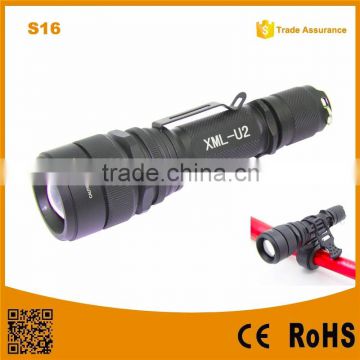 S16 IPX5 Waterproof 18650 Rechargeable 400lumens T6 LED High Power Police Security Led Flashlight