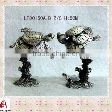 2012 Crafts Metal Pewter Turtle Sculpture Statue