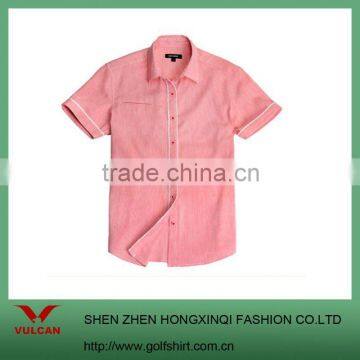 Men Casual stretchy Fitted Shirts With red trimming