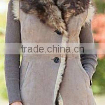 sheepskin shearling leather vest for womens winter season