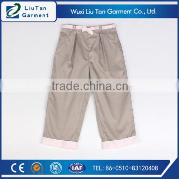 girls soft hand smooth hairy twill 3/4 pants