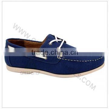 Stylish wholesale navy canvas boat shoes