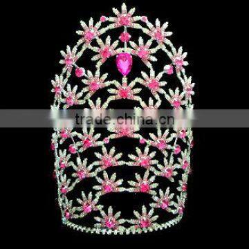 Big Flower Pink pageant crown