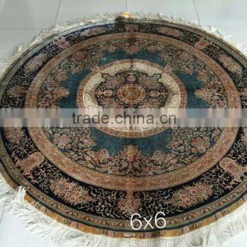 factory whosale handmade silk round carpet dinning room use handmade silk persian carpet